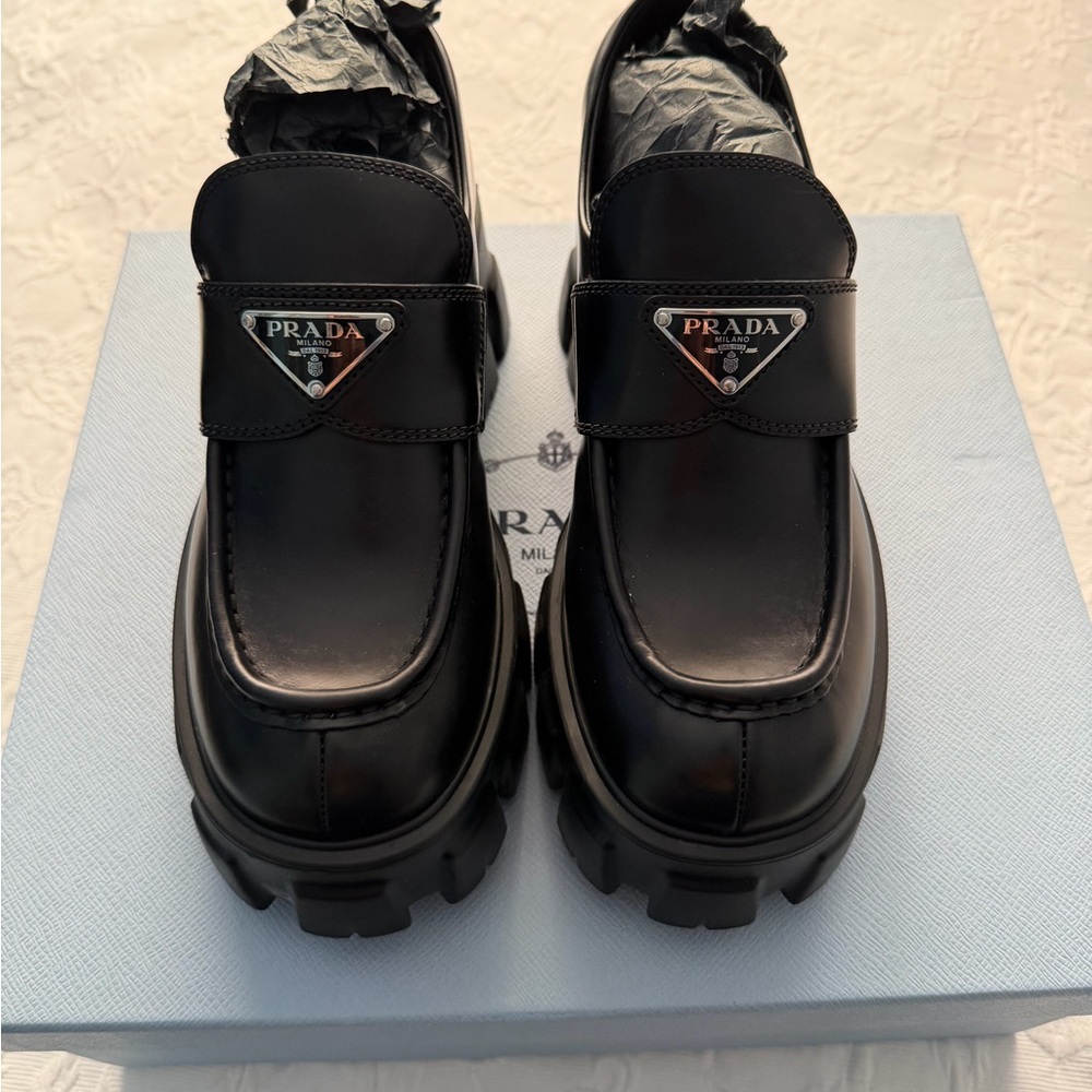 Prada Monolith Lug Sole Loafer